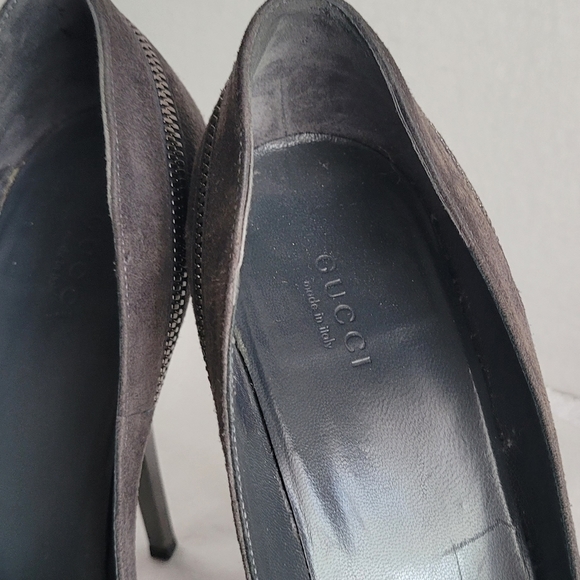 GUCCI Pixie gray suede Pixie Pump zipper platform stiletto heel - Picture 11 of 11